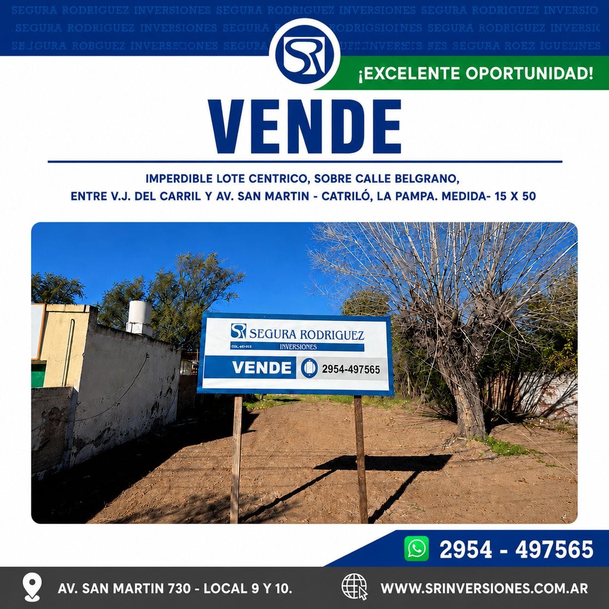 LOTE CENTRICO EN CATRILÓ, LA PAMPA.